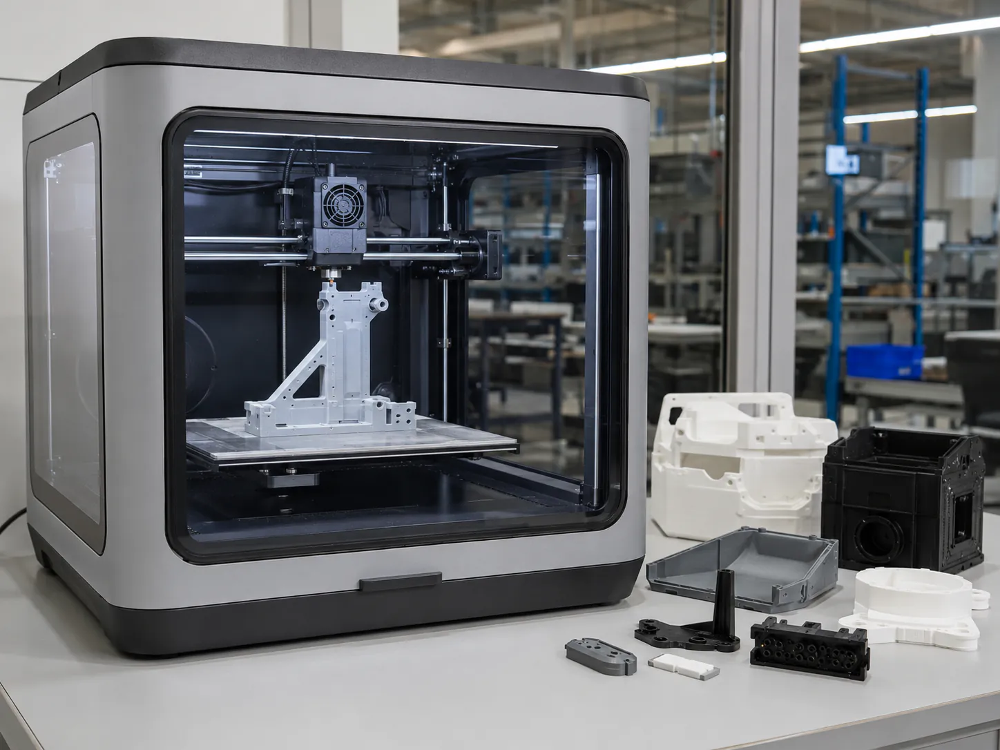 3D-печать технической детали из пластика на производственном принтере